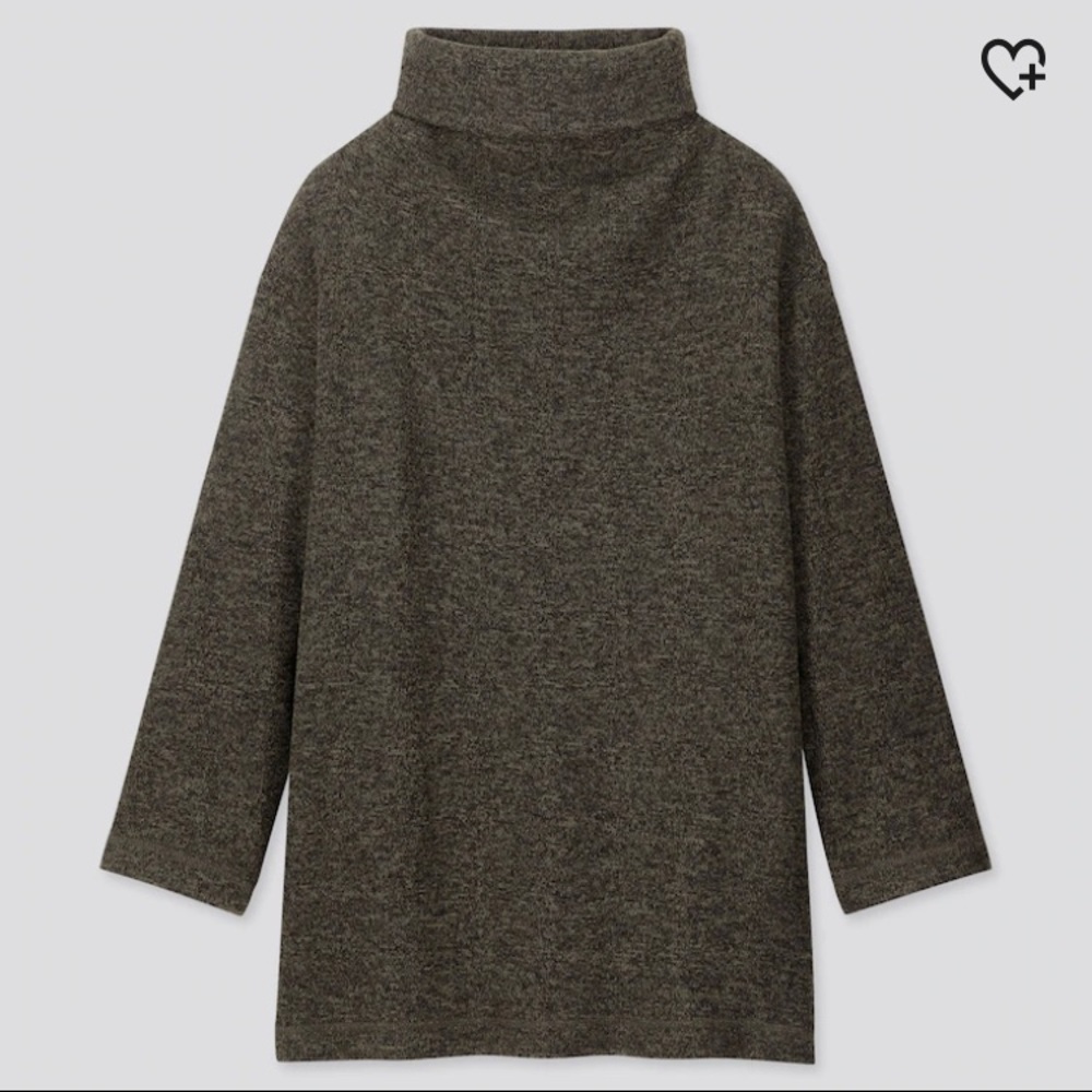 BNWT UNIQLO WOMEN KNITTED FLEECE HIGH-NECK LONG-SLEEVE TUNIC